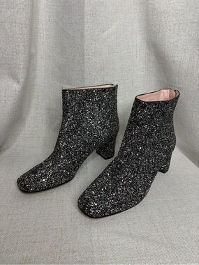 kate spade Black Glitter Ankle Boots
